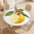thumbnail image 5 of Yellow Lemon with Leaves Round Table Cover Kitchen Printed Waterproof Tablecloth Elastic Edged Tablecloth Fits Party Wedding Indoor Outdoor Tables, 5 of 8