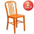 thumbnail image 4 of Commercial Grade 2 Pack Orange Metal Indoor-Outdoor Chair, 4 of 9