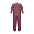 thumbnail image 4 of OGLCCG Girls 2 Piece Set Ruffle Long Sleeve Pullover Top and Wide Leg Jogger Pants Lightweight Solid Color Spring Outfits Lounge Sets 4-13 Years, 4 of 6