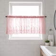 thumbnail image 6 of 69" × 22" Embroidered Lace Sheer Kitchen Curtain Valance, Rod Pocket Floral Window Treatment for Small Windows, 6 of 8