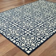 thumbnail image 4 of HomeRoots 9' X 13' Ivory and Blue Geometric Stain Resistant Indoor Outdoor Area Rug, 4 of 6