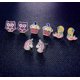 thumbnail image 5 of Juego de 28 pares de aretes hipoalergénicos para orejas sensibles de niñas con poste de acero inoxidable en colores vivos y múltiples estilos., 5 of 5