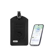 Dolphin Smart Bag Tracker for Android Find My (Find Hub), Wireless Rechargeable GPS Luggage Tracker with SITA WorldTracer, QR Code Digital Tag, Airline Compliant - Black