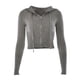 thumbnail image 5 of Blusas + Pantalones Largos Y2K Knit Crop Tops + Pantalones largos 2 piezas Mujer Cremallera Sport Fitness Outfit (Gris S) Ygjytge para Mujer Gris T XL, 5 of 9
