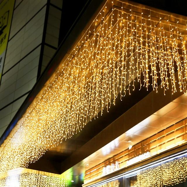 Cadena de luces para cortinas Kemooie, 8 modos, 8 m x 1 m, 29 V, color blanco cálido