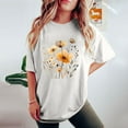 thumbnail image 4 of Casual Tops for Women Fashion Cute Flower Printing T Shirt Loose Crew Neck Short Sleeve Graphic Top Blouses Lightweight Comfy Leisure T-Shirts 2024 Ladies Summer Tops, 4 of 7