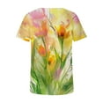 thumbnail image 5 of Zylarhe Womens Summer Tops Women's Graphic Print Round Neck Short Sleeve Casual T-Shirt Comfortable Soft Tee Stylish Everyday Top, 5 of 5