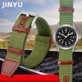 thumbnail image 2 of Correa de nailon tejido + piel de vaca de 20 mm y 22 mm para reloj deportivo para exteriores Hamilton H69439931 H69439411 Rolex Aquaman para hombre, 2 of 5