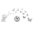 thumbnail image 2 of Elefantes jugar mariposa pegatina DIY espejo pared reloj calcomanías acrílico decoración del hogar papel pintado con espejo Sweethay JJ11048-01, 2 of 6