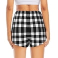 thumbnail image 3 of Picia White And Black Plaid Pattern Women's 2 in 1 Athletic Running Shorts High Waisted Workout Casual Gym Sweat Shorts with Comfy Liner Zipper Pockets-Medium, 3 of 9