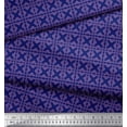 thumbnail image 2 of Soimoi Blue Rayon Crepe Fabric Damask Ethnic Printed Fabric 1 Yard 46 Inch Wide, 2 of 3