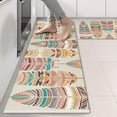 thumbnail image 2 of Kitchen Rugs Sets Of 2,Ethnic - Style Colorful Feather Pattern Anti Fatigue Kitchen Mat Rugs Non Slip Washable,Decorative Kitchen Floor Mats for Kitchen,Sink,Laundry,17"X47", 2 of 5