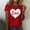 Red, variant on Valentines Day Shirts Women Cute Heart Print Shirt Casual Valentines Top for Women Short Sleeve Love Letter Graphic Tees Tops Crewneck Pullover T-Shirts Size 2X 3X