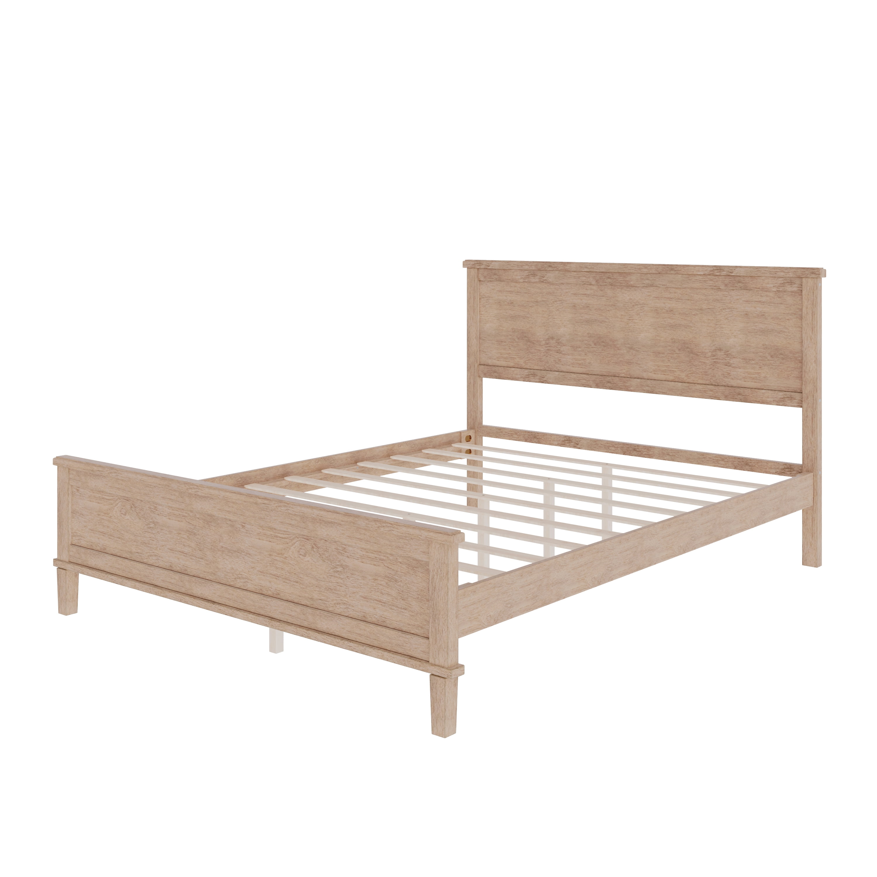 Harper & Bright Designs Full Size Platform Bed, Mid-Century Wooden Bed Frame with Headboard and Tapered Legs for Bedroom, Seadrift