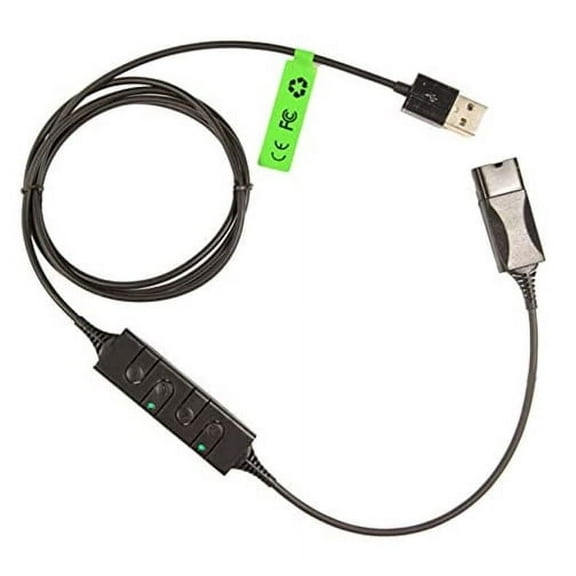 Headset Quick Disconnect QD Cable to USB Plug Adapter Converter with Mute   Volume Control Compatible with Plantronic Headset QD Connector Plug to Any Computer Laptop VOIP Softphone