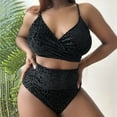 thumbnail image 2 of Women Swimsuits Leopard Plus Size Strap Adjustable Split Bikinis Black Womens Bathing Suits XXL, 2 of 8