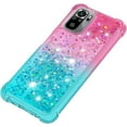 thumbnail image 6 of for Xiaomi Redmi Note 10 4G/Xiaomi Redmi Note 10S Case,Creativity Clear Gradient Quicksand Glitter Flowing Liquid Floating Case Bling Diamond Sparkle Cover for Redmi Note 10 4G JB Powder Blue, 6 of 7