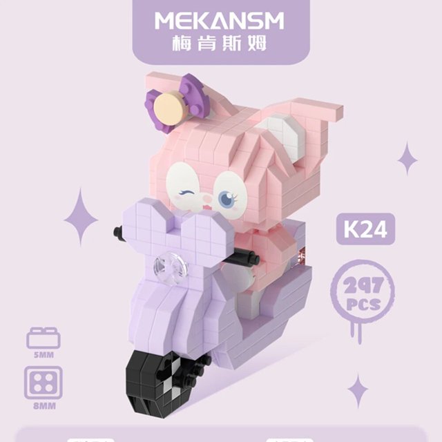 Bloques de construcción de Hello Kitty para niños, juguetes ensamblados, adorno decorativo, figura de Anime Sanrio, modelo Kuromi, regalo de rompecabezas de My Melody