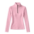 thumbnail image 6 of Ynynloco Women's Quarter Zip Pullover Polar Fleece Sweatshirts Long Sleeve Slim Fit High-Neck Jacket Warm Tops, 6 of 8