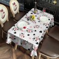 thumbnail image 3 of White Cow Heart Pattern Rectangle Tablecloth 60"x102",Waterproof Polyester Rectangle Table Cloth, Wipeable Spillproof Polyester Tablecloth for Dining, Camping, Indoor and Outdoor, 3 of 6