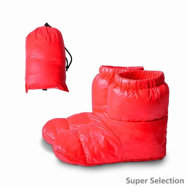 Botas De Dormir De Plumas De Pato Para Camping E Invierno - Pantuflas Térmicas Impermeables Al Agua, Ultraligeras Y Compactas Para Hombre Y Mujer, Ideales Para Viajes Y Uso En Casa