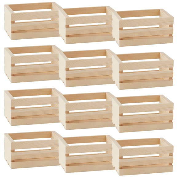ArtMinds Wooden Crate for Storage Decorative Display Arts & Crafts Pinewood, 24 Pack