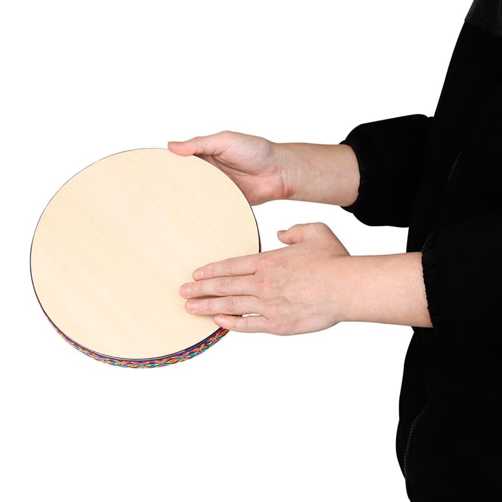 BQBQERT Educational Instrument Drum Toy for 10 Inch Drum Percussion Instrument Wood Drum Childrens Hand Drum Tambourines