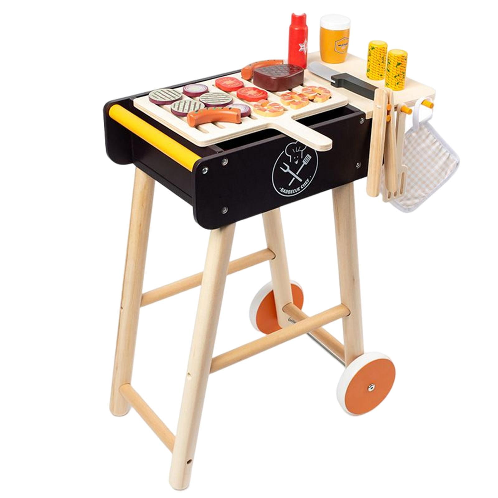 Toddlers BBQ Boy Barbecue Simulation for Set Children Wooden Toy Grill Toy Girls