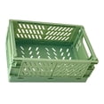 thumbnail image 4 of Mini Foldable Plastic Basket, Small Collapsible Storage Crate Flexible To Use  for Bedroom for Bathroom Green, 4 of 8