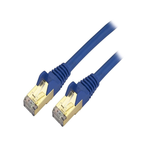 StarTech 7ft CAT6a Ethernet Cable - 10 Gigabit Shielded Snagless RJ45 100W PoE Patch Cord - 10GbE STP Network Cable with Strain Relief - Blue - UL, TIA (C6ASPAT7BL)