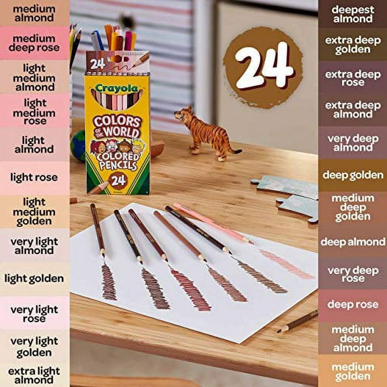 CRAYOLA Colours of The World Colouring Pencils - Assorted Colours (Pack of  24) | Colours That Represent Skin Tones from Around The World | Ideal for