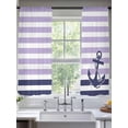 thumbnail image 3 of Anchor Purple Semi Sheer Curtains 72 Inch Length 2 Panels Set, Modern Navy Blue White Striped Nautical Sheer Kitchen Curtain Privacy Voile Window Curtain for Living Room Bedroom Rod Pocket Drapes, 3 of 7
