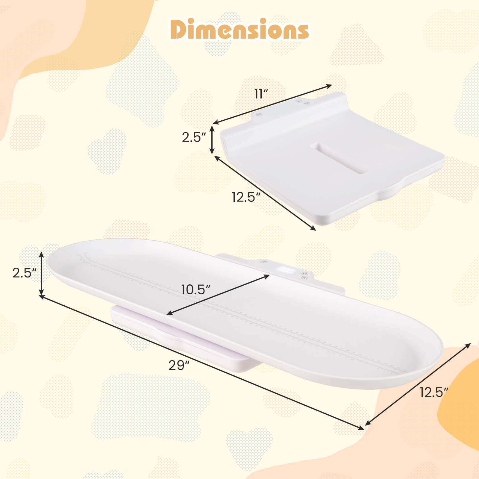 Costway Smart Baby Scale with Detachable Tray for Body Weight & Height Measurement