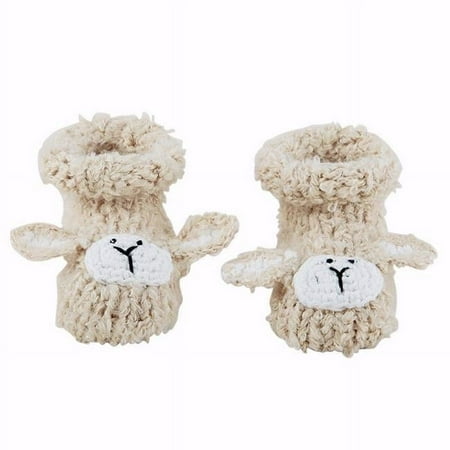 Stephan Baby 163323 Lamb Baby Knit Booties CreamPack of 2