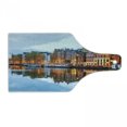 thumbnail image 1 of Dutch Cutting Board, Cityscape Photo of Traditional Ethnic Houses and Amstel River from City of Amsterdam, Decorative Tempered Glass Cutting and Serving Board, in 3 Sizes, by Ambesonne, 1 of 2