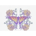 thumbnail image 2 of Vintage Floral Gradient Butterfly Adult White Crew Neck Long Sleeve Tee-Medium, 2 of 6