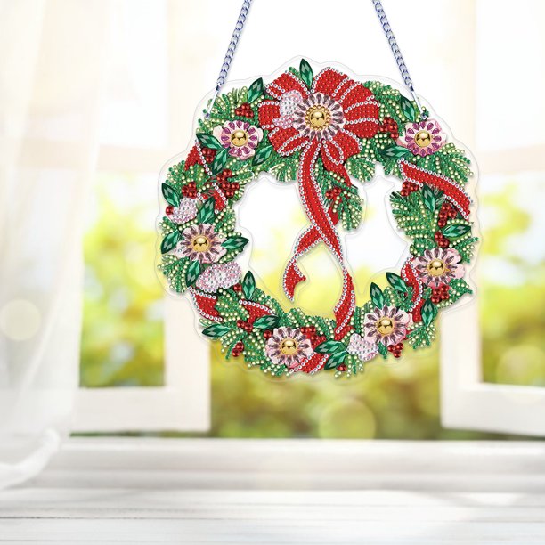 5D DIY diamante arte pintura guirnalda Kit Navidad diamante pared decoración corona FLhrweasw Nuevo