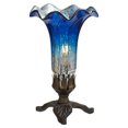 thumbnail image 1 of Hand Blown Mercury Glass Lily Lamp with Leaf Base - Amber 14700G, 1 of 3
