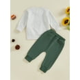 thumbnail image 6 of Baby Toddler Boy 2 Piece Fall Outfit, 0 6 12 18 24 Months 2T 3T 4T Letter Tractor Print Long Sleeve Sweatshirt Elastic Waist Pants with Pockets Clothing Set, 6 of 9