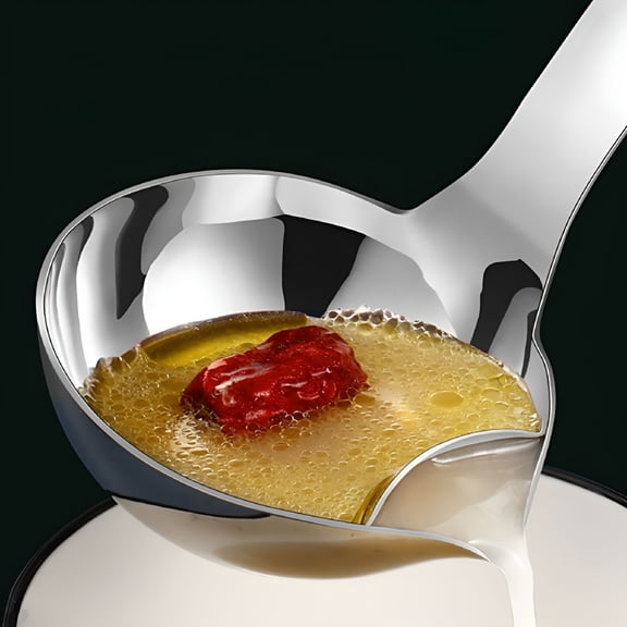 ACDANC Stainless Steel Soup Fat Oil Separator Ladle Skimmer Filter Long Handle Spoon