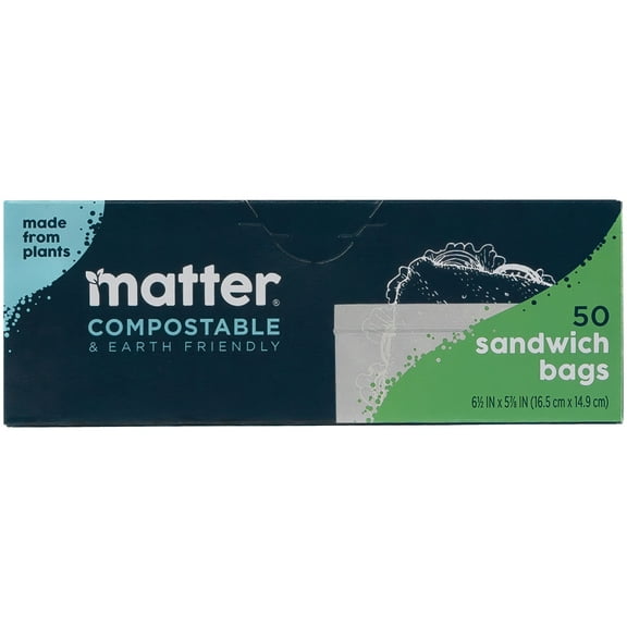 Matter Compostable Sandwich Bags, 50 Count