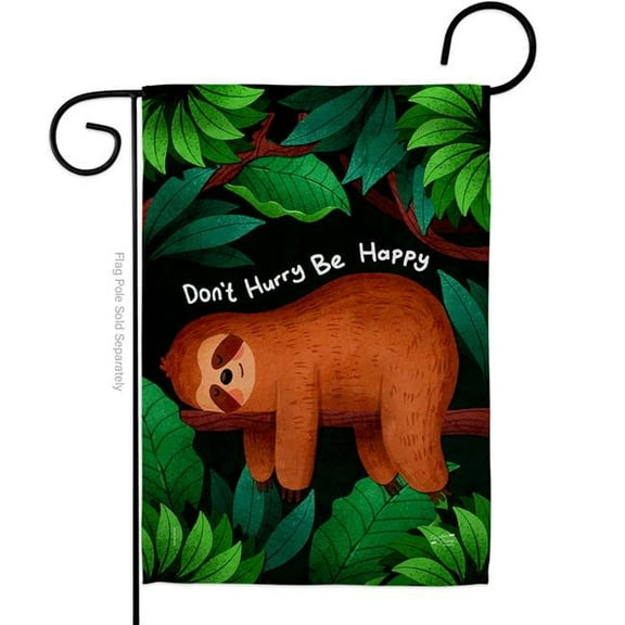 Angeleno Heritage G130309-BO Dont Hurry Animals Wildlife 13 x 18.5 in. Double-Sided Decorative Vertical Garden Flags for House Decoration Banner Yard Gift