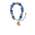 thumbnail image 2 of Delight Jewelry Goldtone 3-D Elephant Blue Paw Print Bead Bracelet, 7"+2", 2 of 4