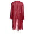 thumbnail image 4 of TSSOE Women Long Sleeve Bolero Shrugs Shawl Jacket Chiffon Cardigans for Evening Dress Wedding Party Burgundy S, 4 of 7