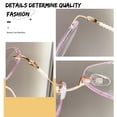 thumbnail image 6 of Women Rimless Diamond Purple Bling Glitter Reading Glasses 2.50. Ladies Elegant Anti-blue Light Pearl Oversized Readers +2.50 Strength, 6 of 7