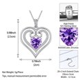 thumbnail image 4 of Jewmon 925 Sterling Silver Love Heart Necklace for Women February Birthstone Amethyst Pendant Chain Romantic Valentine Day Gifts for Wife Girlfriend, 4 of 7