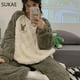 thumbnail image 3 of SUKAE HQ-Conjunto de Pijamas térmicos de terciopelo grueso chino para mujer, ropa de dormir de manga larga, oso rosa, Preppy, coreano, Invierno, 3 of 5