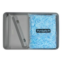 PetSafe ScoopFree Official Stainless Steel Reusable Tray - Includes 4.3 lb. of Premium Non-Clumping Crystal Cat Litter, Fresh Scent