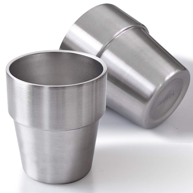 vasos de acero inoxidable, taza de Metal de 10 Oz/300 ml, taza para beber de doble pared para barbacoa, hogar, oficina, fiesta, conducción WD.WDQZL Hogar