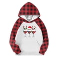 thumbnail image 4 of HAiming Sweat à Capuche de Noël Imprimé Xmas à Carreaux Color Block Manches Longues Décontracté, 4 of 5